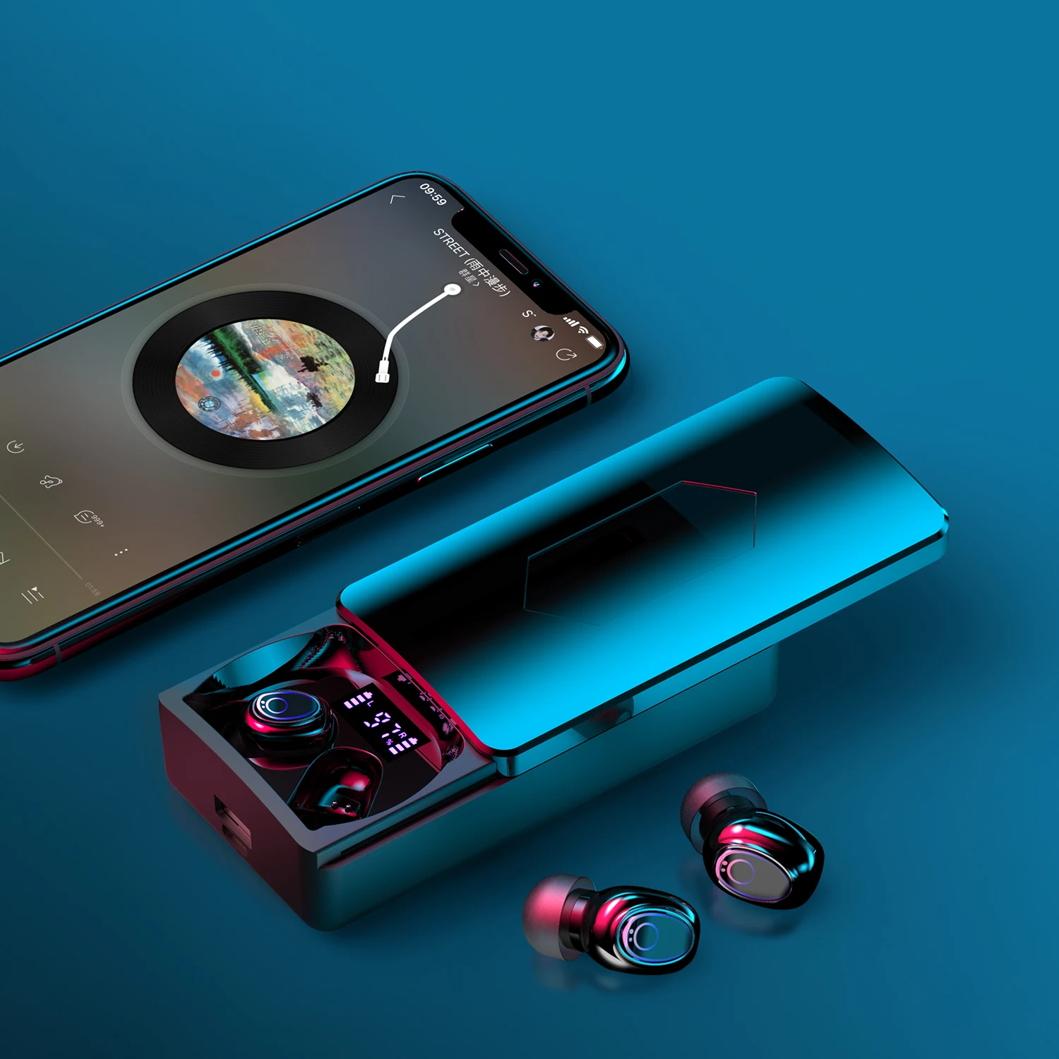 

TWS Bluetooth-наушники с зарядным футляром на 10000 мА · ч