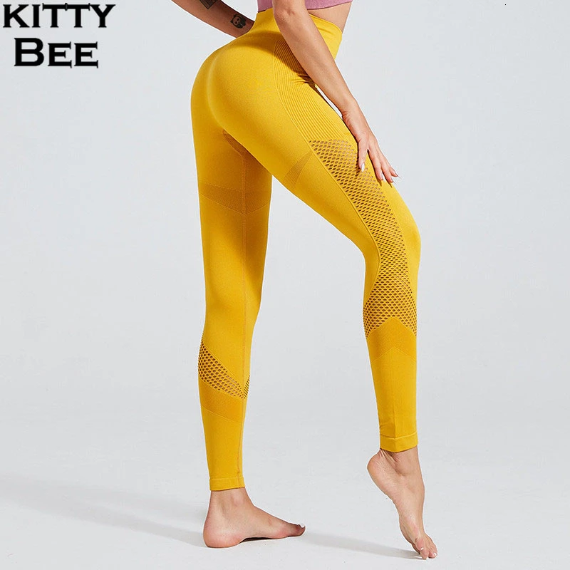 Штаны для йоги бесшовные леггинсы с высокой талией Сексуальные Леггинсы