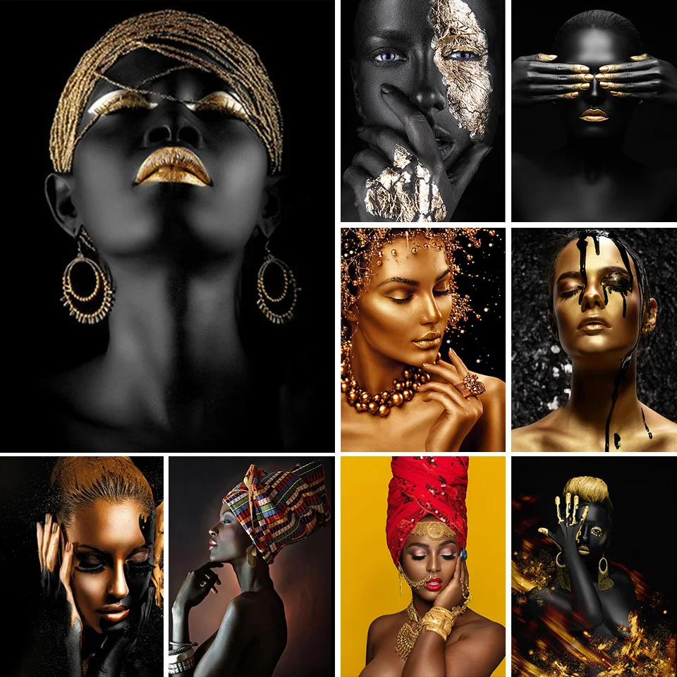 5D алмазная живопись сделай сам черное белое золото современная женщина вышивка