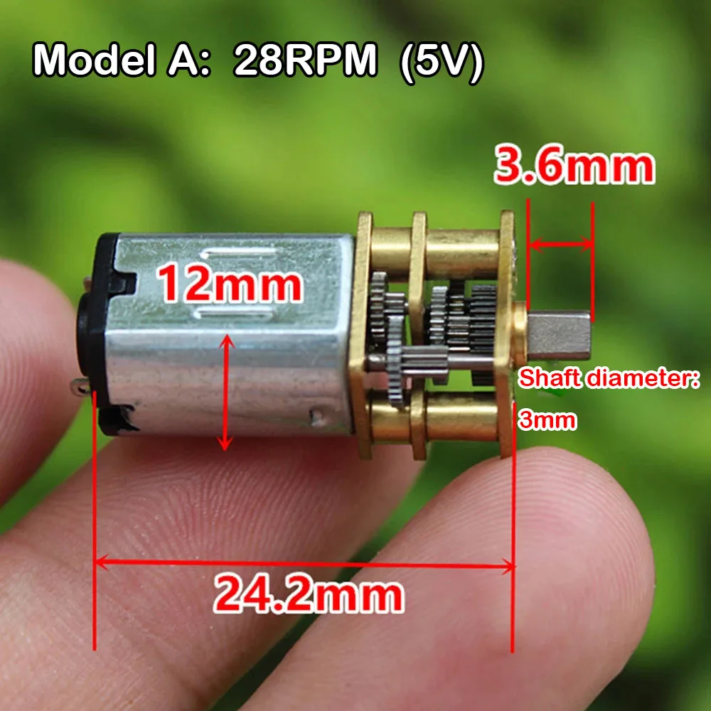 1 шт. N20 металлический Шестерни мотор GA12-N20 DC 3V 6V 28 об/мин 55 70 130 редуктор оборотов