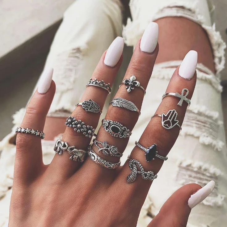 14 шт./компл. богемный ретро стиль Корона слона драгоценные камни цветок крест