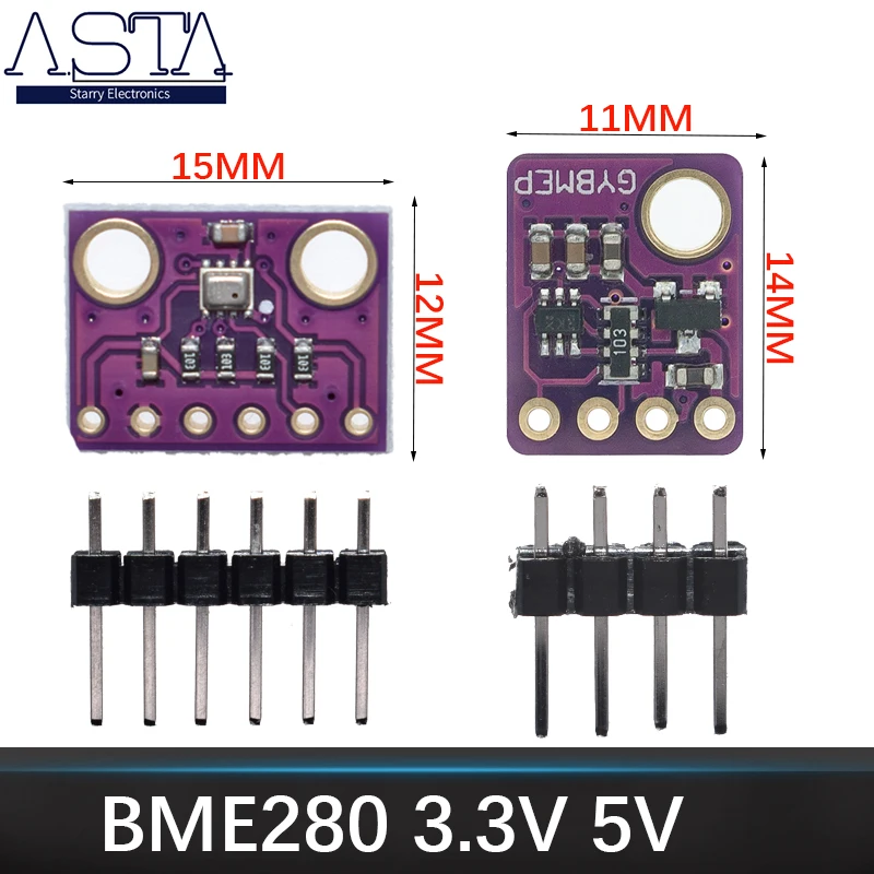

BME280 5V 3.3V Digital Sensor Temperature Humidity Barometric Pressure Sensor Module I2C SPI 1.8-5V