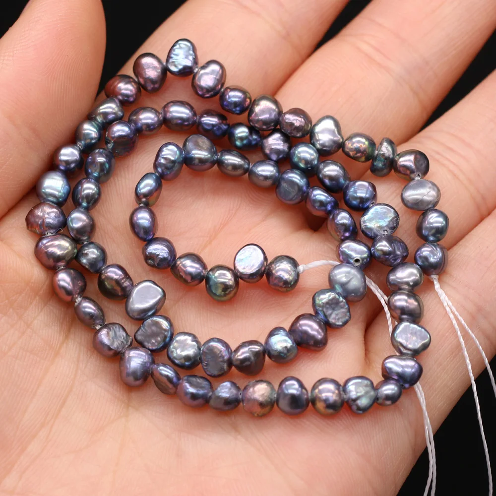 

1PC Natural AA Freshwater Pearl Beads Glossy Black Pearl Loose Beads for Jewelry Necklace Accessories Making Size 5-10mm