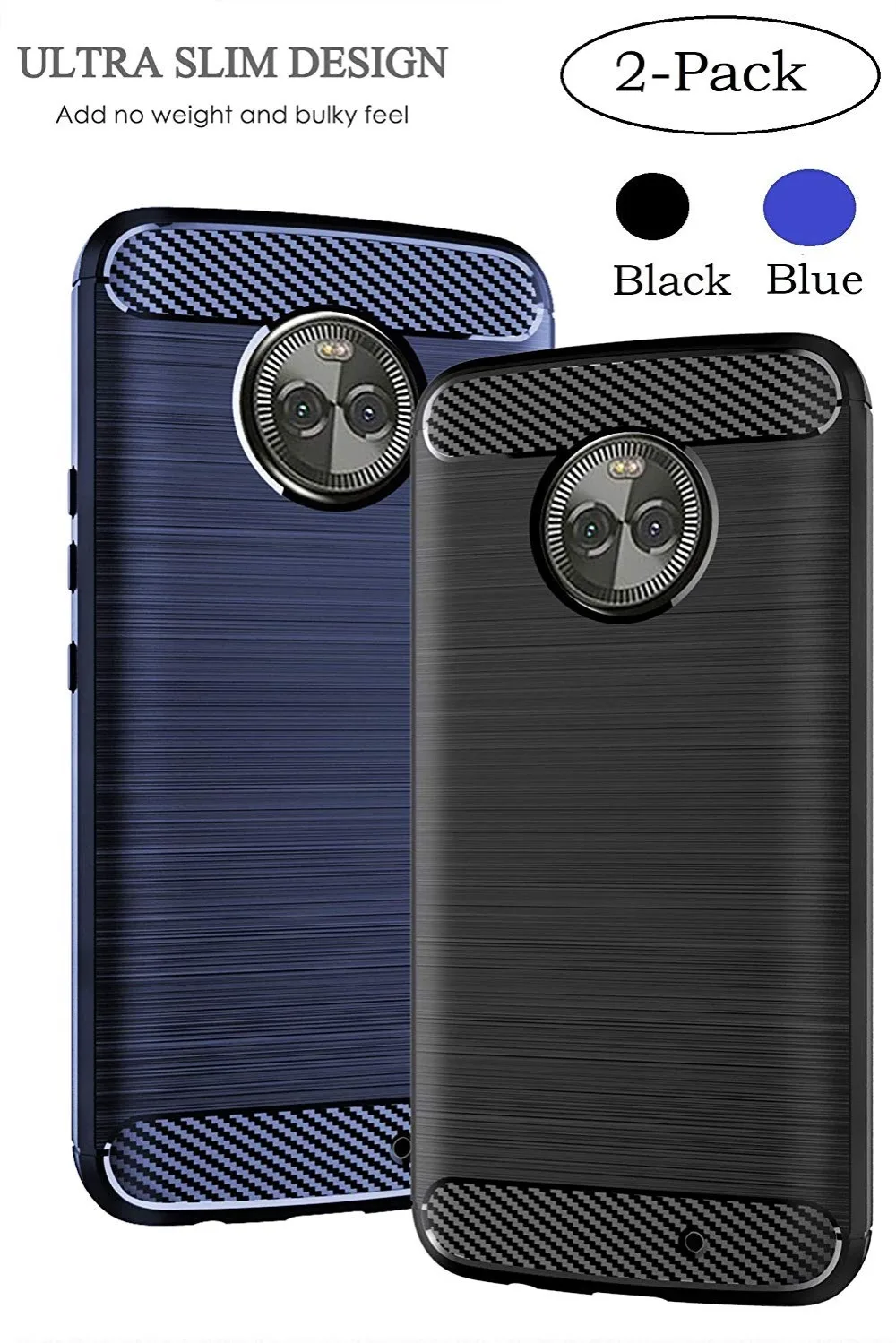 Чехол Moto X4 2 шт./упаковка из углеродного волокна с матовой текстурой мягкий ТПУ