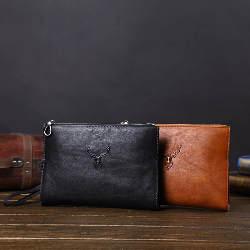 

Genuine Leather Men Wallets for Credit Card Holder Clutch bags Coin Purse Male Wristlets Handbags Long Wallet carteira masculina