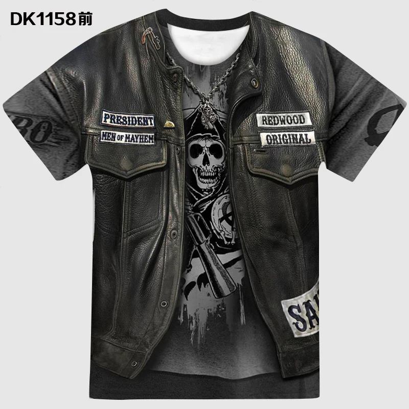 Летняя 3D печать модная мужская и женская одежда для Хэллоуина страшная Мужская