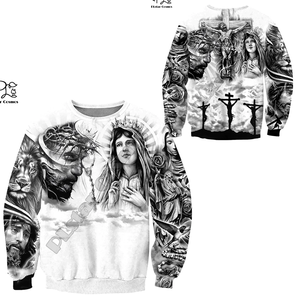 

PLstar Cosmos Christian Catholic God Jesus Lion Retro Harajuku NewFashion Tracksuit 3DPrint Men/Women Jackets Zipper Hoodies C17