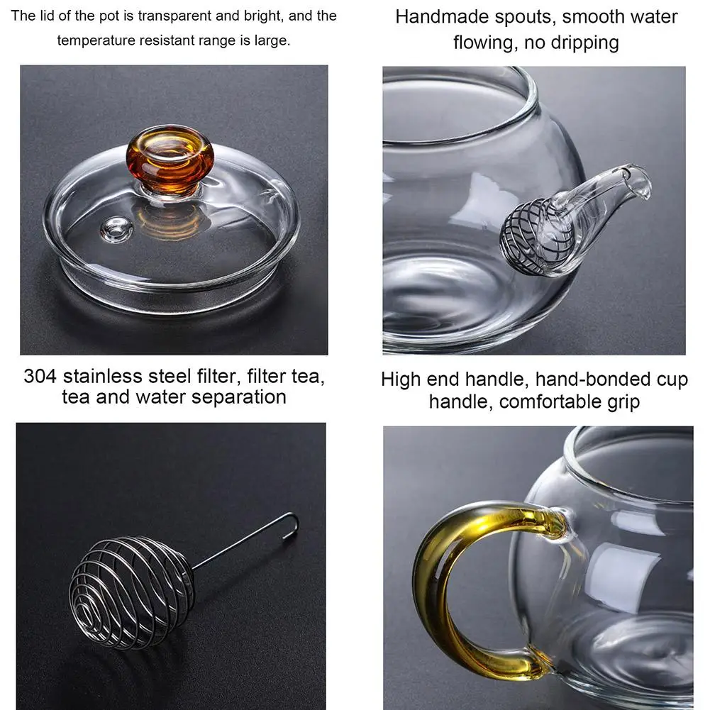 Стеклянные чайные горшки термостойкий чайник кувшин для холодной воды с крышкой