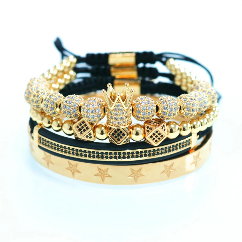 Мужской браслет ручной работы в стиле хип хоп из меди и циркония 4