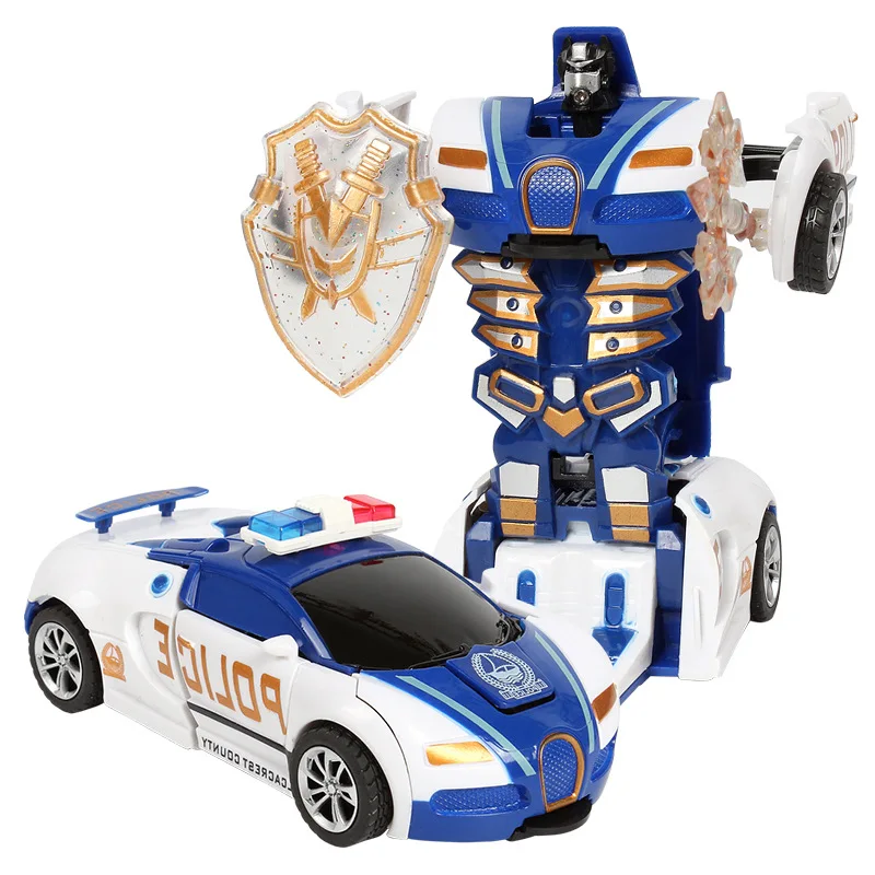 

New One-key Deformation Car Toys Automatic Transform Robot Plastic Model Car Funny Diecasts Toy Boys Amazing Gifts Kid Toy