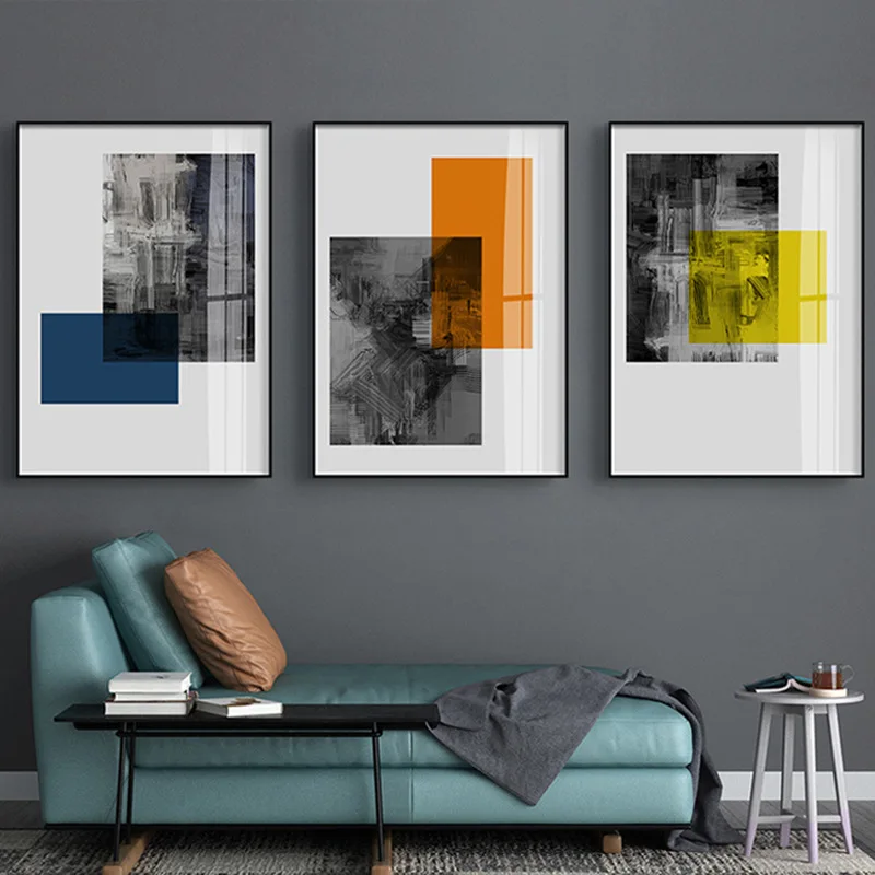 Цветной фон для декора комнаты дивана оранжевый прямоугольник зеленый круглый