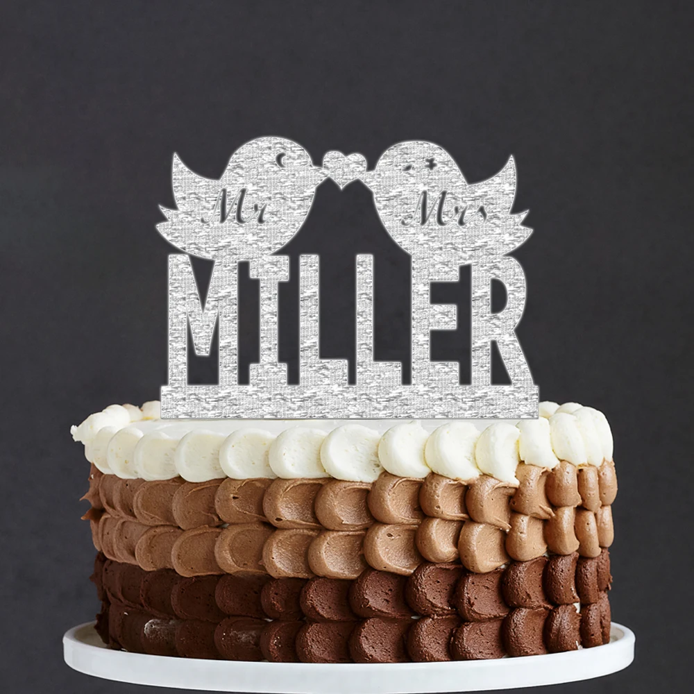 

Пользовательское персонализированное название, топпер для торта с Mr and Mis, персонализированный Топпер для торта на день рождения, декор для ...