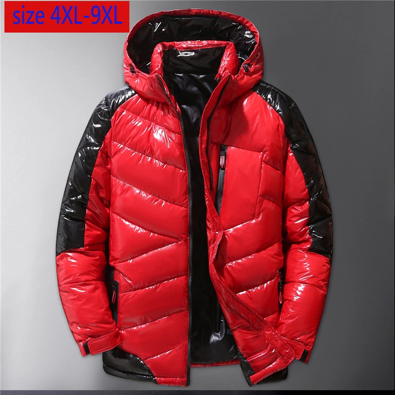 Мужская зимняя длинная куртка с капюшоном размеры до 9XL | одежда