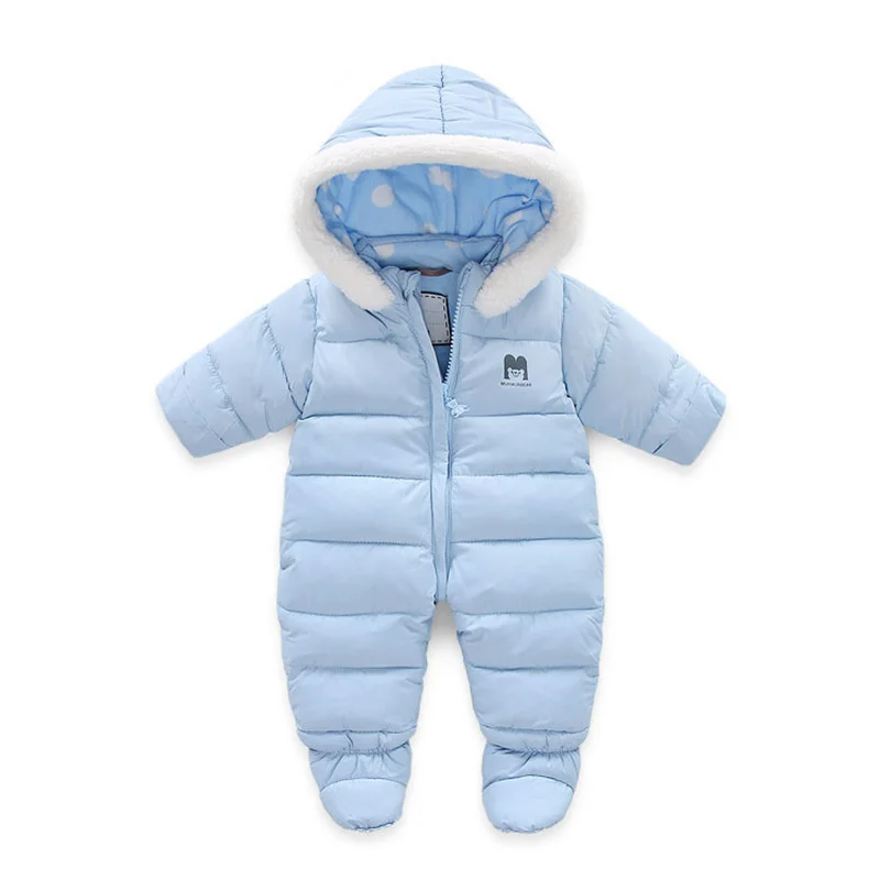 Флисовый Зимний комбинезон для новорожденных Комбинезоны маленьких девочек и