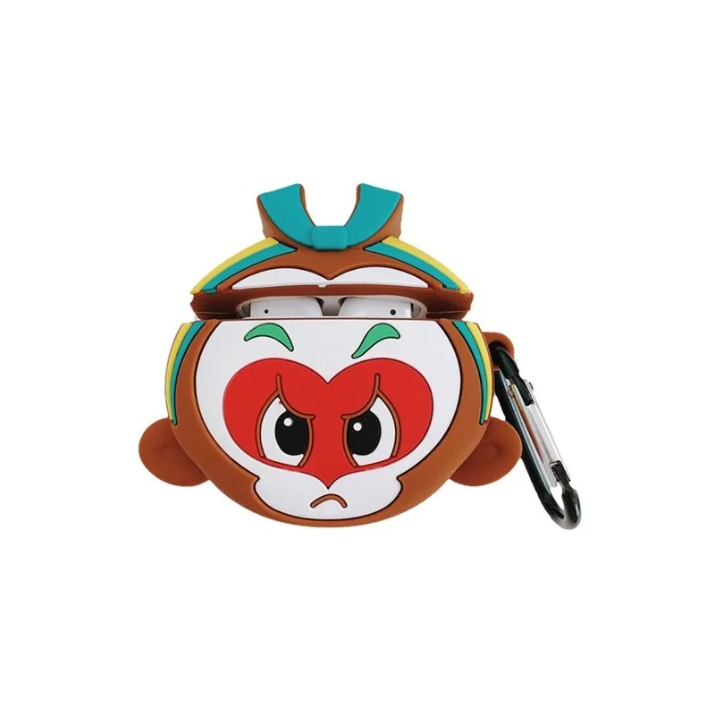 The Monkey King Чехол Аксессуары для Airpods Bluetooth чехол для наушников Airpods 2 защитный чехол милый силиконовый Dragon Ball Son Goku брелок - Цвет: The Monkey King
