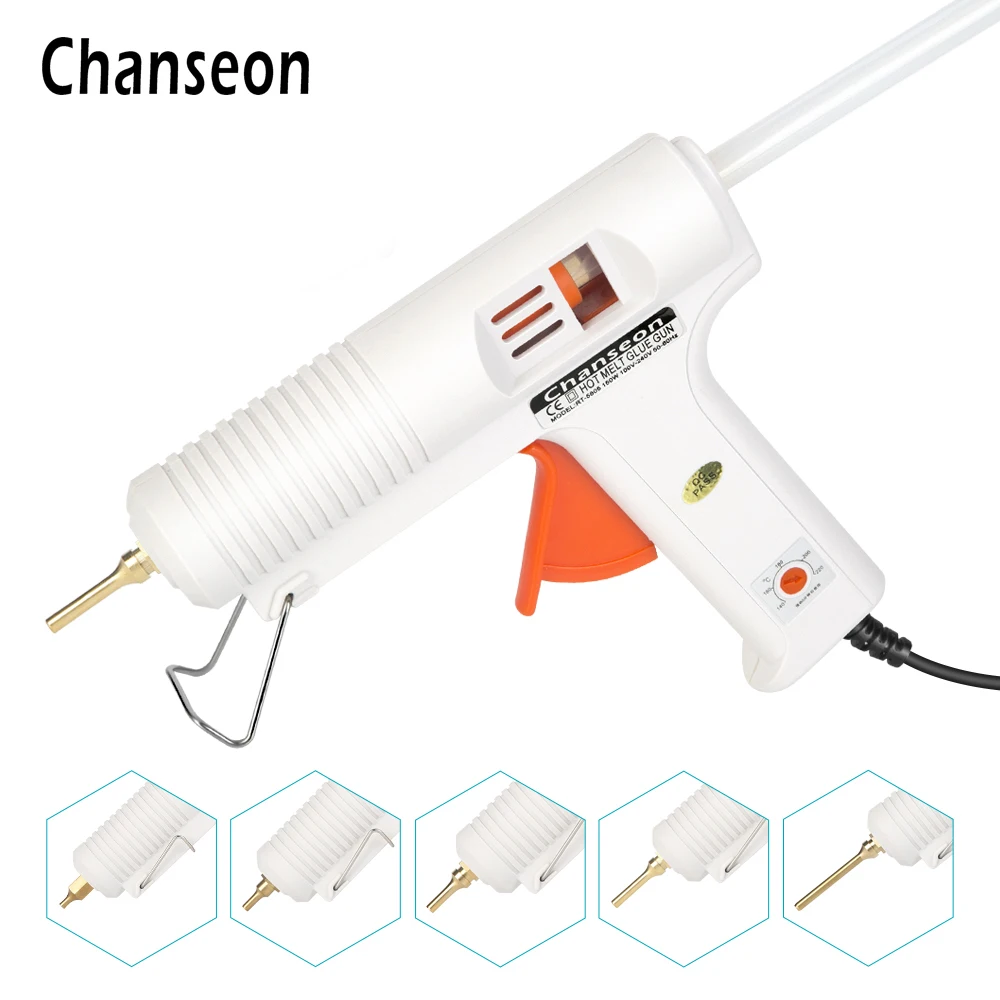 Chanseon 150W EU/US Hot Melt Glue Gun Smart Adjustable Temperature  Copper Nozzle Heater Muzzle Diameter 11mm Craft  Repair Tool