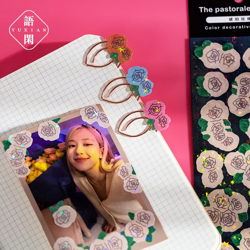 2 шт. Платье для девочек с розами в Корейском стиле наклейки Kawaii Скрапбукинг