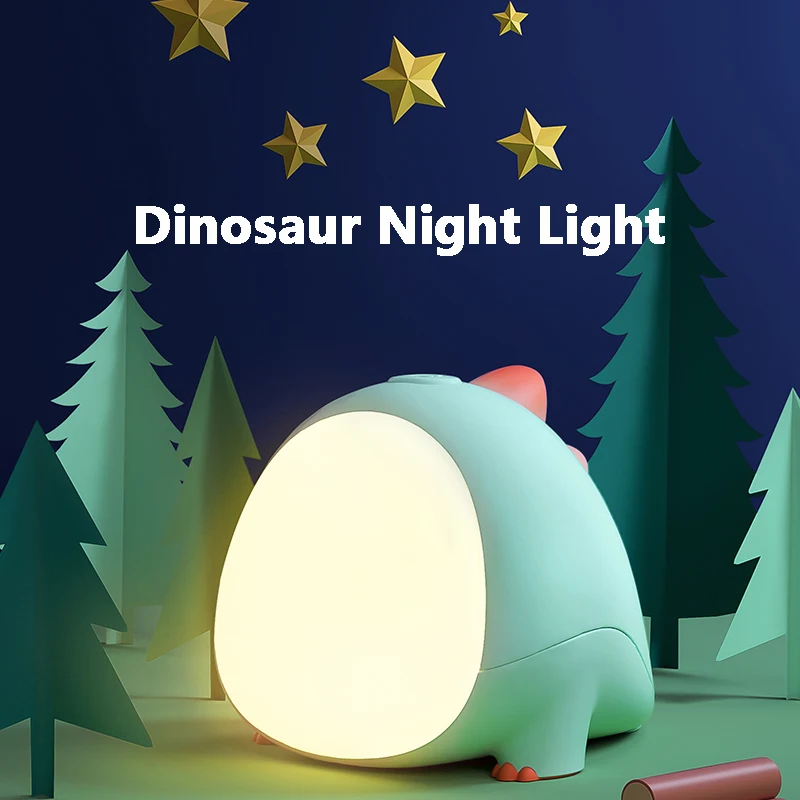 

Silicone Night Light Cartoon Dinosaur Kids Toys Animal LED Table Lamp USB Baby Bedside Nursery Creative Holiday Gift
