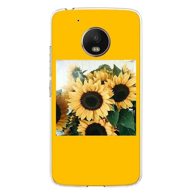 beauty yellow sunflower print cover phone case for motorola moto g8 g7 g6 g5 g9 e6 e5 plus play power one action fusion macro free global shipping