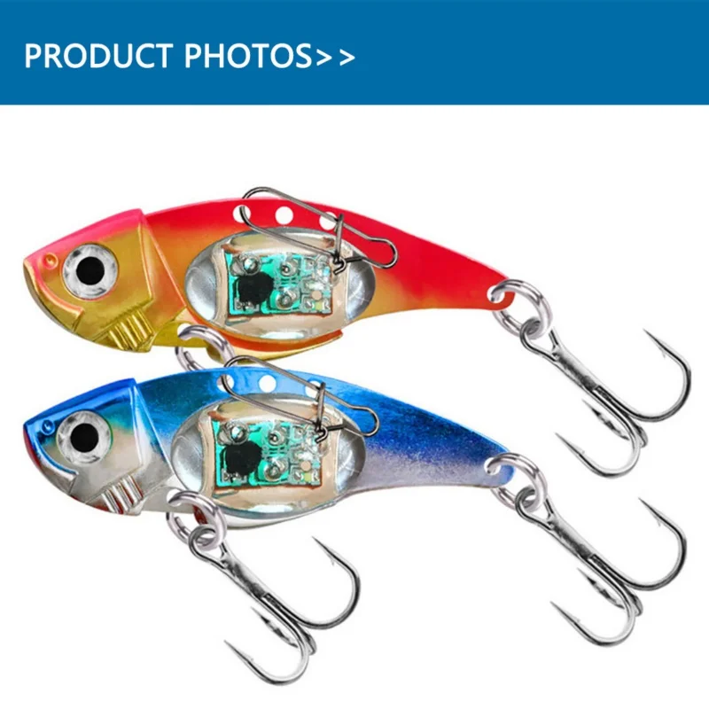 

Portable Electronic Fake Fish Bait 8cm31g Colorful Long-cast Metal Bait LED Flash Fishing Lure Tackle