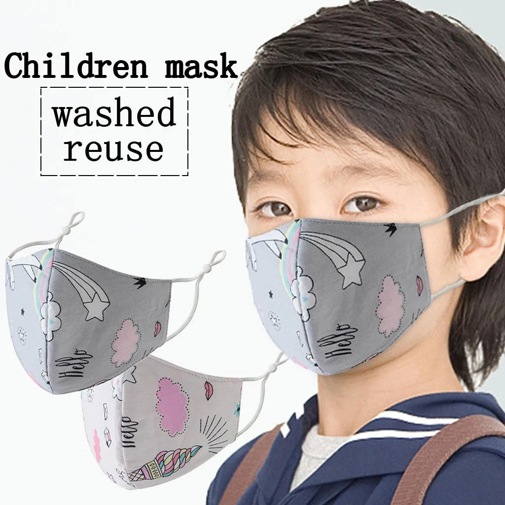 

Face-masks New Cute Child Kids Breathable Safety Protect Washable Reuse Mask Cartoon Mask Halloween Cosplay