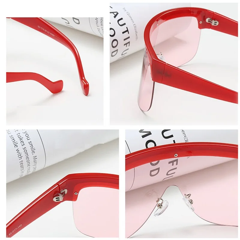 

Rimlesss One Piece Oversized Sunglasses Women Unique Design Retro Big Sun Glasses For Women Men Shield Visor Windproof UV400