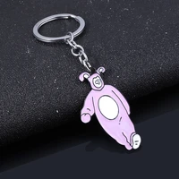 tv show friends keychain chandler muriel bing pink rabbit key chain for women men car keyring llavero jewelry christmas gift