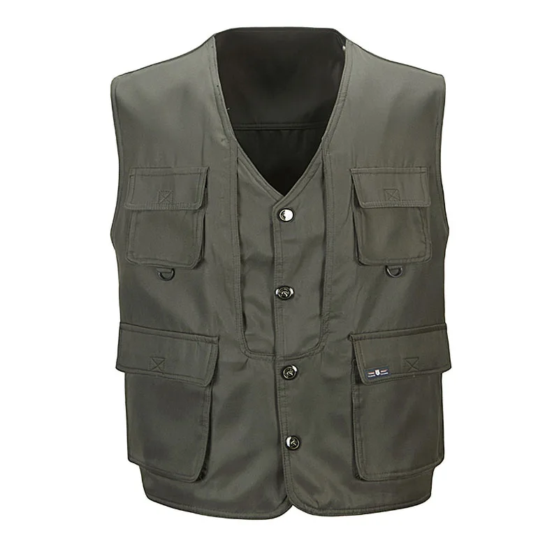 LD4 Army Green Летний Тонкий жилет для мужчин, Повседневный, высокое качество, мульти карман, сетка, для фотографа, без рукавов, жилет, мужская куртка с множеством карманов - Цвет: LD4 Army Green