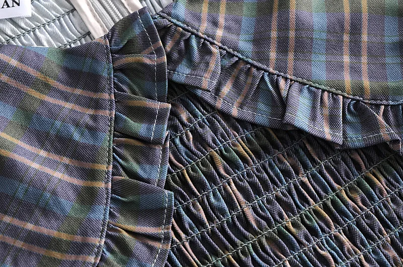 

2020 ladies shirt spring autumn lapel pullover casual fashion all-match loose bubble long-sleeved plaid shirt women's top