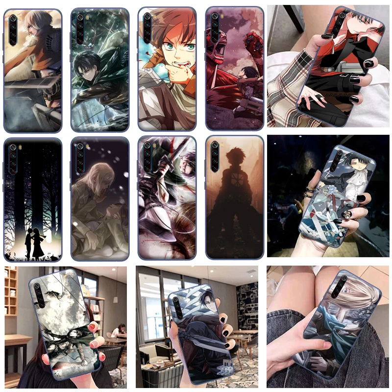 

Attack On Titan Mikasa Ackerman Armin Arlert Levi Eren Jager Phone Case For Xiaomi Redmi Note 8 Pro 8T 2021 Coque Cases
