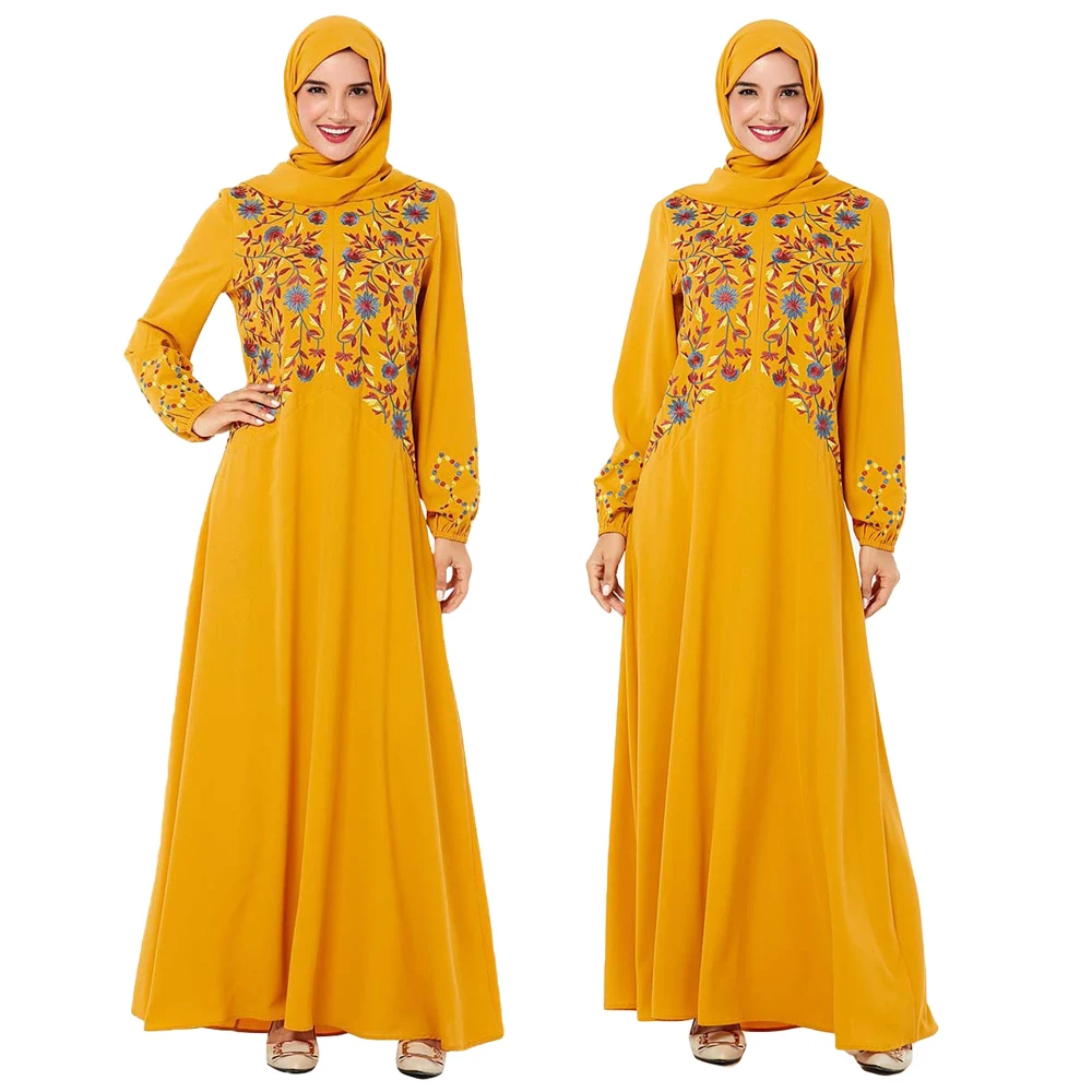Женское мусульманское длинное платье из Дубая винтажный кафтан с вышивкой