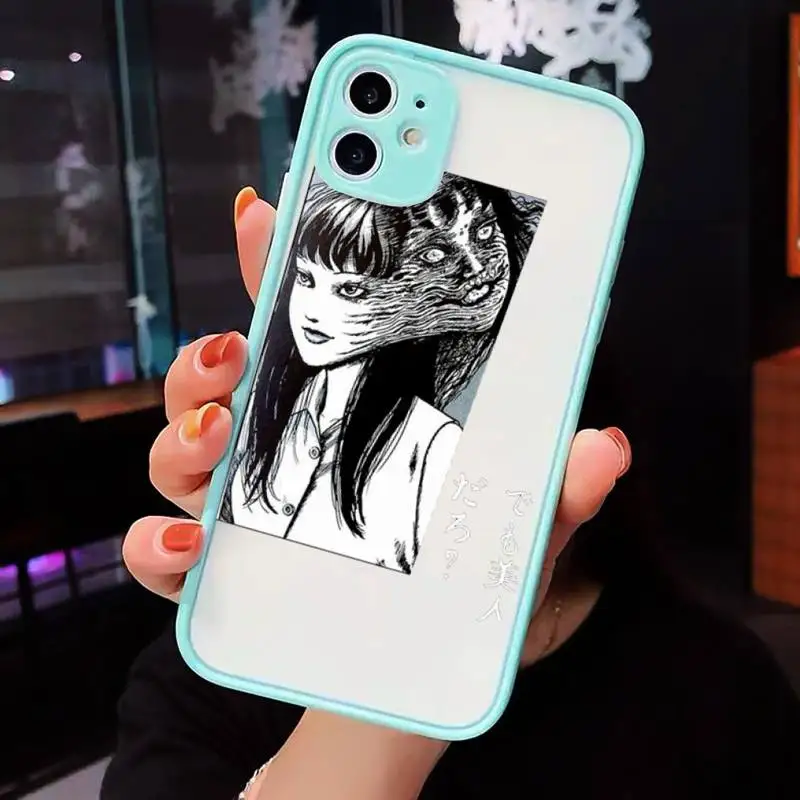 

Junji Ito Tees Horror Anime Phone Cases Matte Transparent For iPhone 12 Mini 11 Pro XR XS Max 7 8 Plus