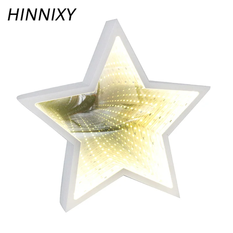Hinnixy LED туннель белый ночник Сердце Звезда облако форма косметическое зеркало