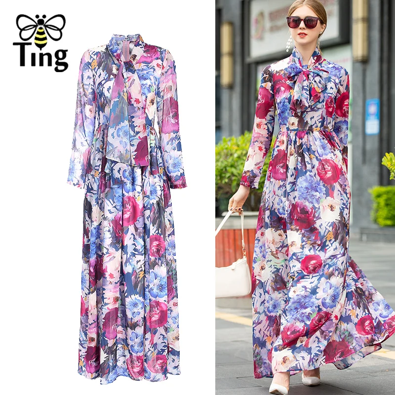 Дизайнерское подиумное платье макси Tingfly женские очаровательные Шифоновые