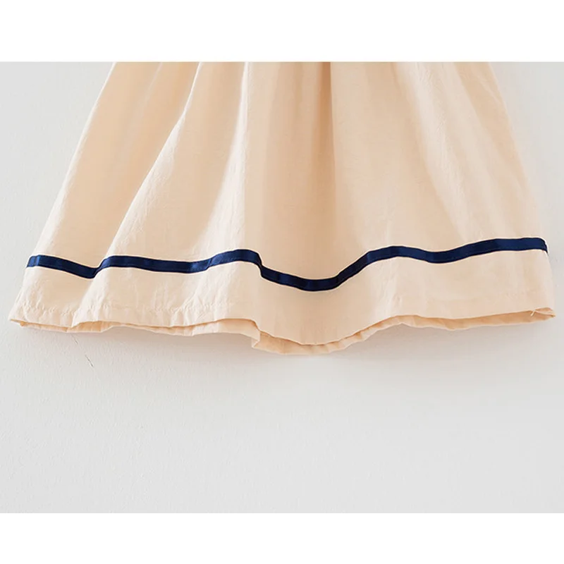 

Girls Dress Summer New Short Sleeve Strpied Printed College style Princess Dress Toddler Clothes