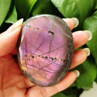 natural crystal gemstone labrador purple light moonstone palm stone spiritual meditation feng shui healing crystal home ornament