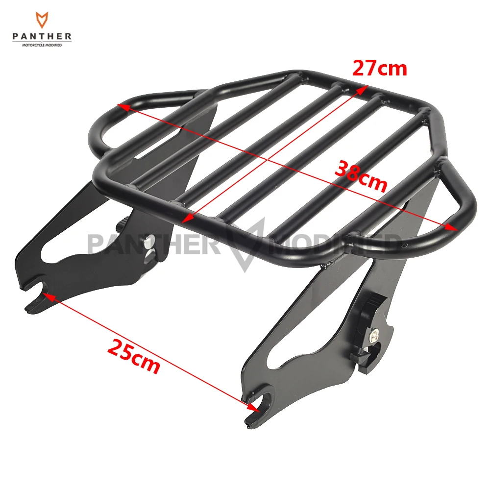 

Black Motorcycle Backrest Sissy Bar Luggage Rack 4 Point Docking Kit case for Harley Touring 2009-2013