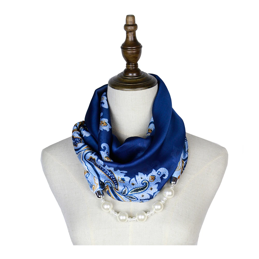 Женский шелковый шарф ожерелье с подвеской ювелирные изделия хиджаб женский