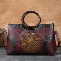 womens handbags ladies high quality leather shoulder bag for woman new chinese style handmade embossed female hand bags