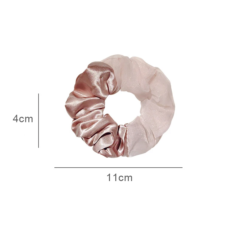 

Women Satin Mesh Hair Scrunchies Vintage Wild Hair Ring Elastic Rubber Band Girls Fashion Ponytail Scrunchie Hair Accessories