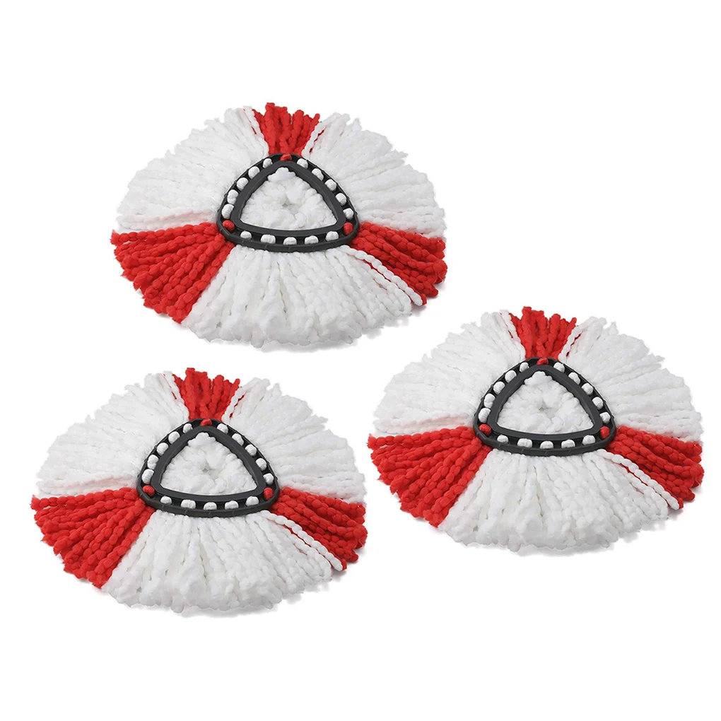 

3pcs Replacement for Vileda O-cedar Mop Heads Refill Microfibre Spin Mop 360 Rotating Floor Mop Head