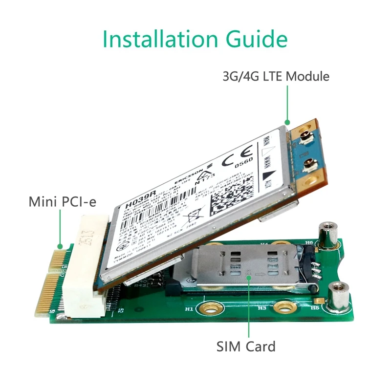 Мини-адаптер PCI-E Express на со слотом для SIM-карты настольного ноутбука 3G/4G WWAN LTE с