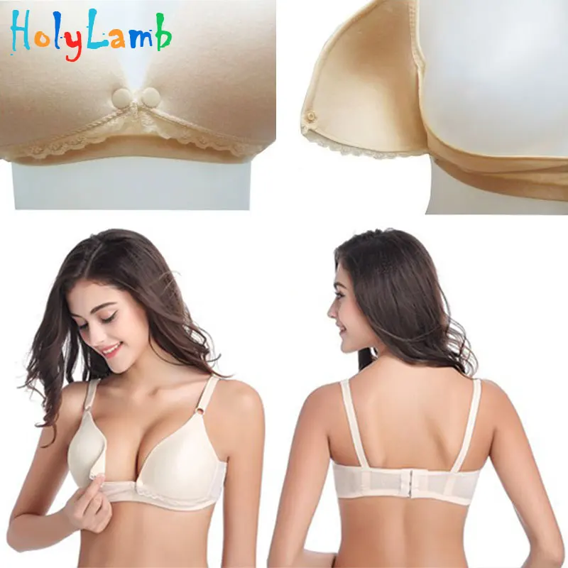 Sujetador de lactancia materna para mujer, ropa interior de maternidad con cierre frontal, sin aros, para dormir, novedad-2