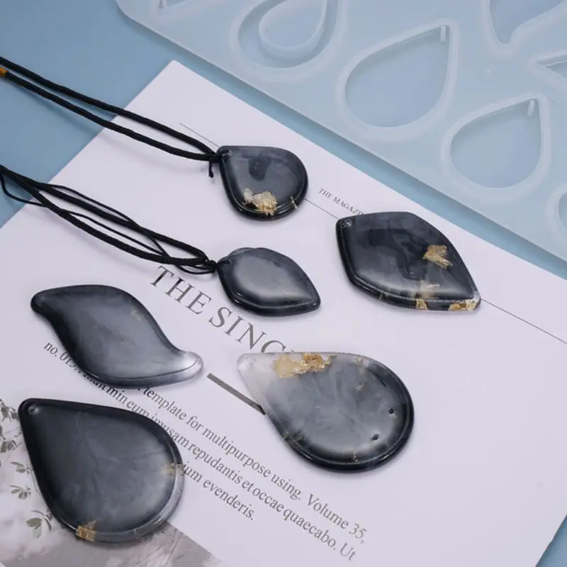 

DIY Crystal Epoxy Resin Mold Earrings Necklace Pendants Casting Silicone Mould F3MF