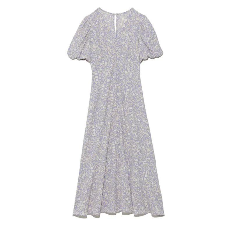 

Japanese Sweet Floral Print Dress Women Slim Waist A Line Short Sleeve V Neck Femme Robe Sweet Elegant Feminino Vestidos Moda