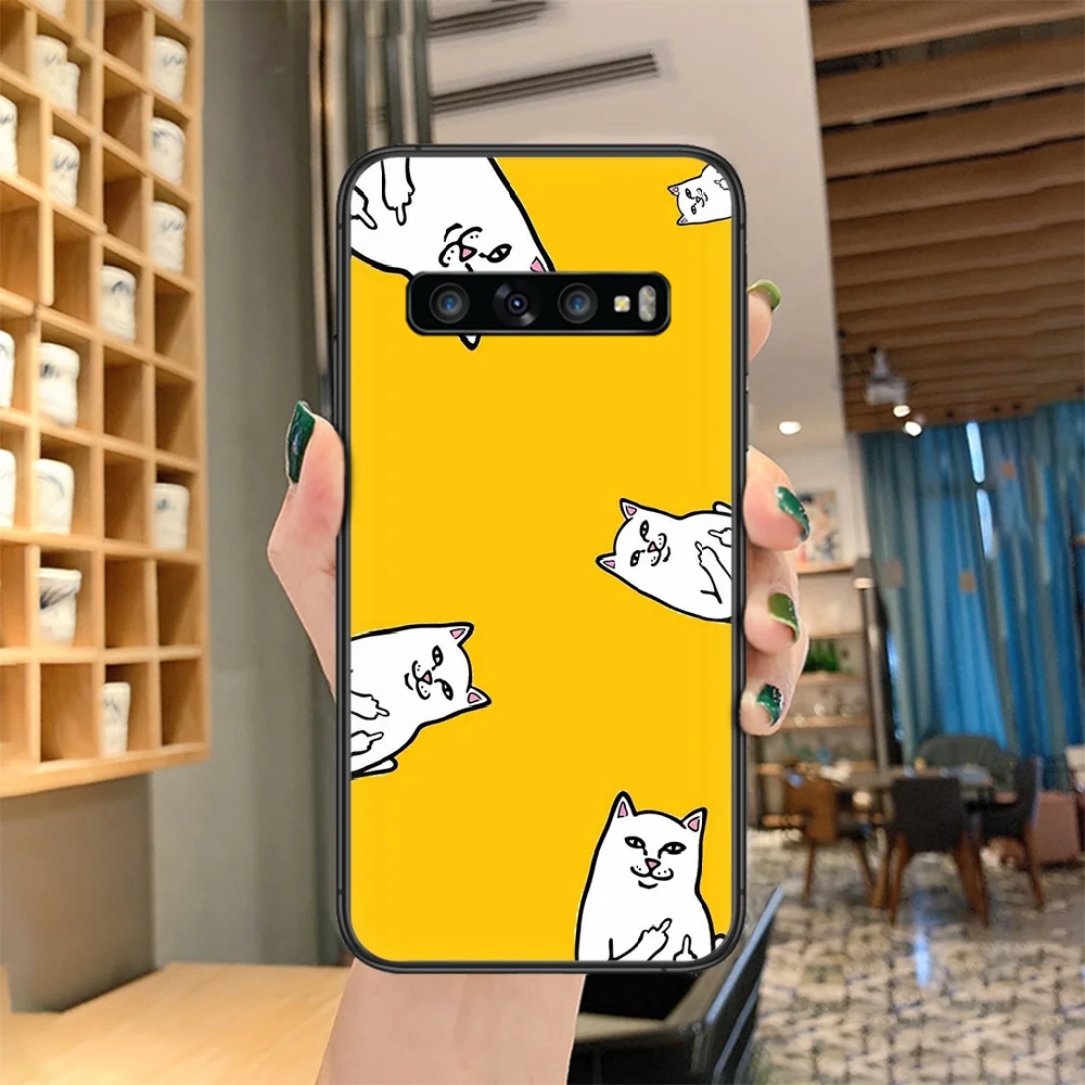 

Cartoon Cat Phone Case For Samsung Galaxy Note S 8 9 10 20 Plus E Lite Uitra black Coque Silicone Prime Painting Bumper Trend