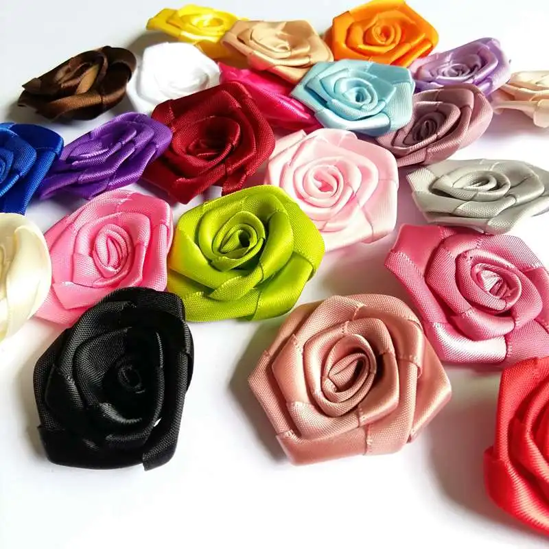 Атласная лента с розетками 10 шт./лот 45 мм ткань сделай сам цветами для декора