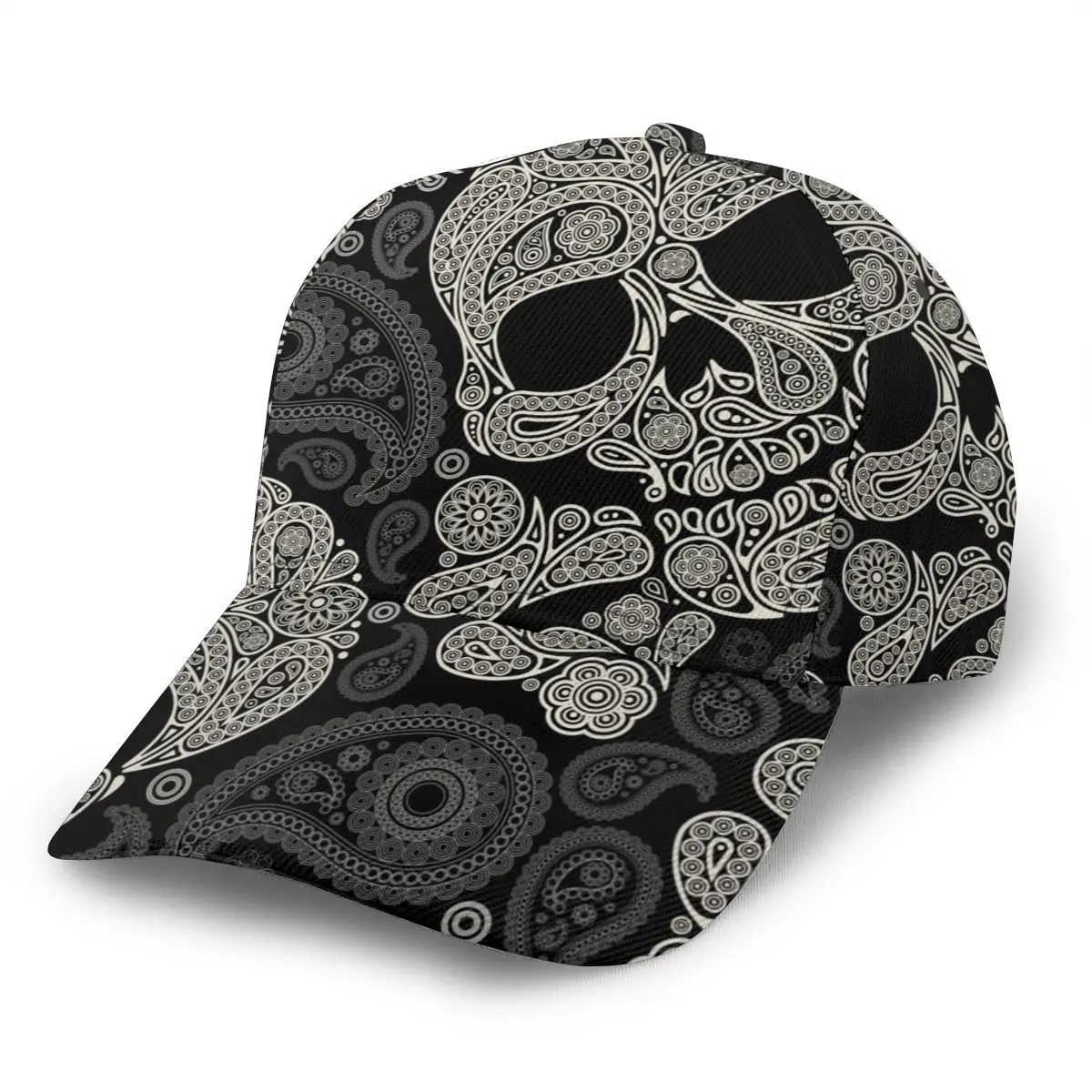 

Skull And Paisley Baseball Cap women men snapback caps Classic Style hat Casual Sport Outdoor cap