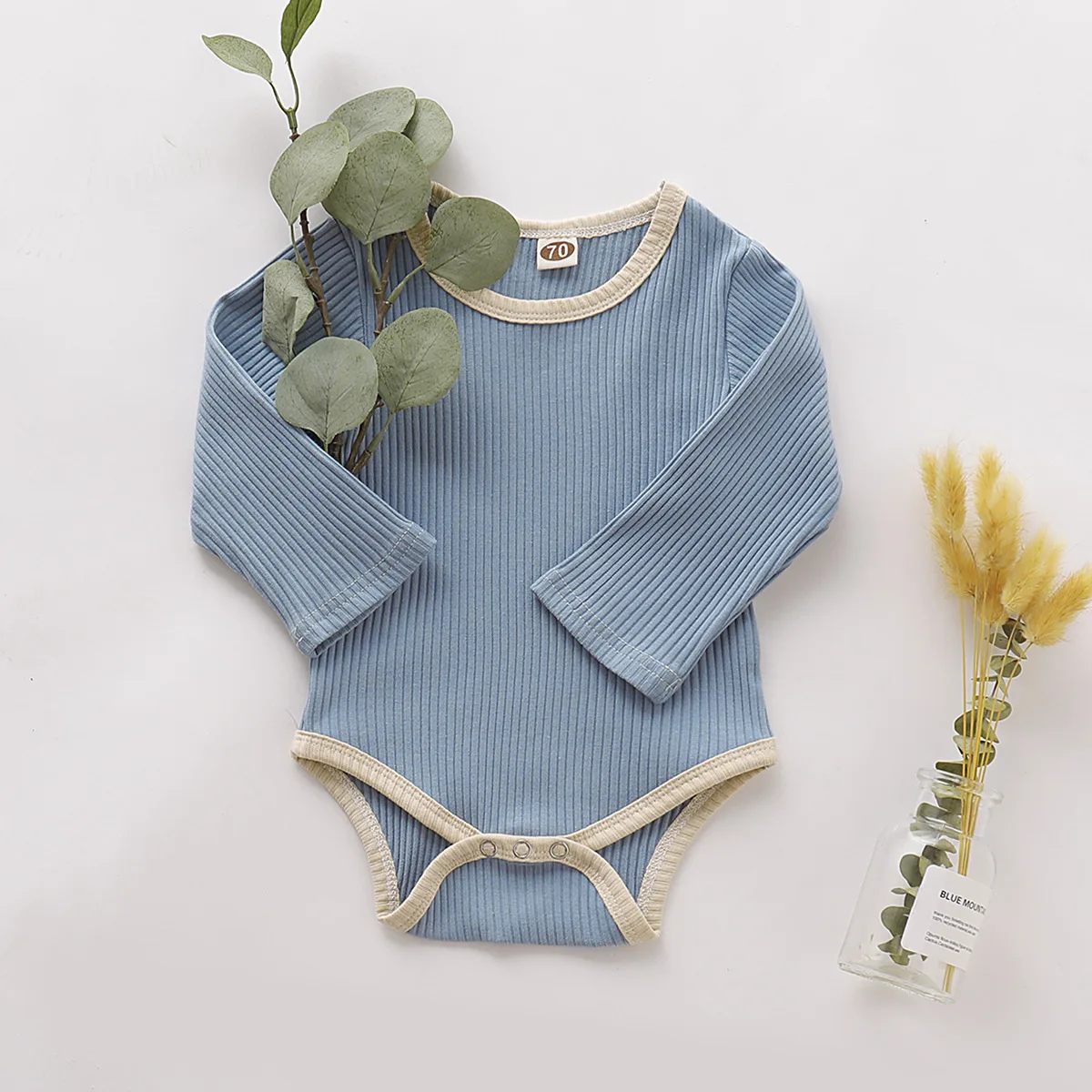 Боди для новорожденных девочек и мальчиков Вязаный комбинезон с длинными