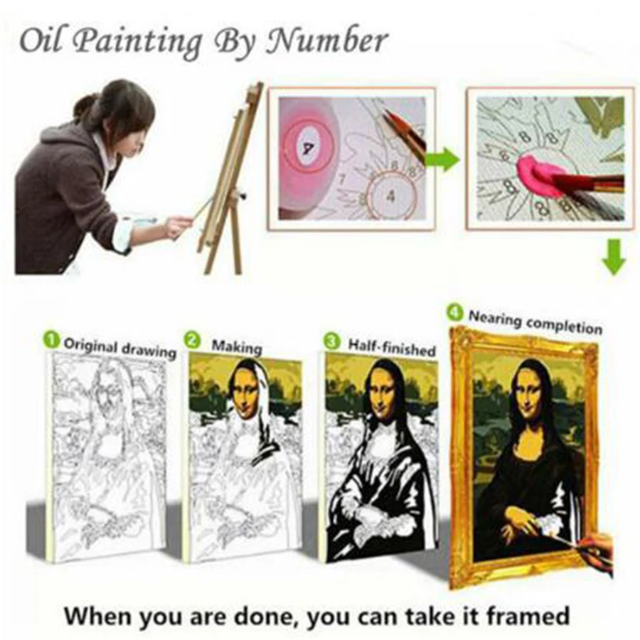 

4050CM DIY Painting By Numbers Picture Colouring Zero Basis HandPainted Oil Painting Unique Gift Home Decor